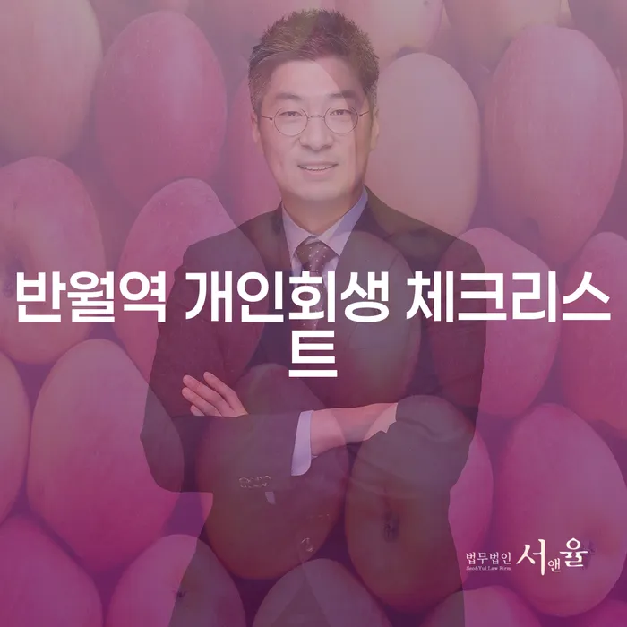 반월역 개인회생 체크리스트